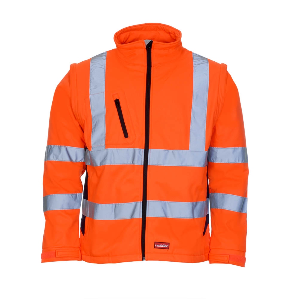 Áo khoác Softshell phản quang Leikatex 490760 màu cam, size S-4XL