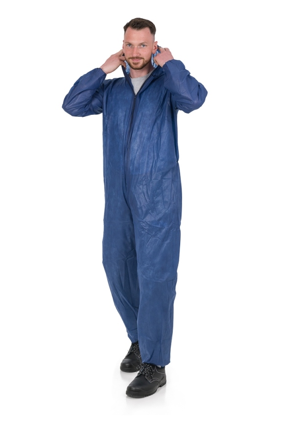 Quần áo bảo hộ Leikatex 5830 PP màu xanh đen, PPE loại 1, kích cỡ M-3XL