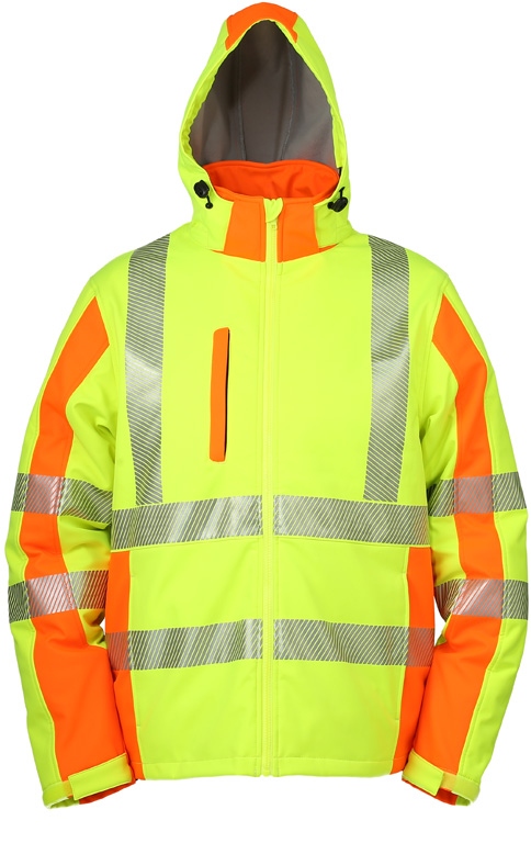 Áo khoác softshell phản quang Leikatex 490790 vàng/cam neon