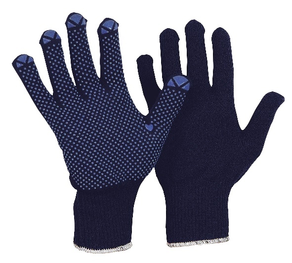 Găng tay bảo hộ L-1430 có hạt nhựa vinyl, sợi cotton/nylon màu xanh dương