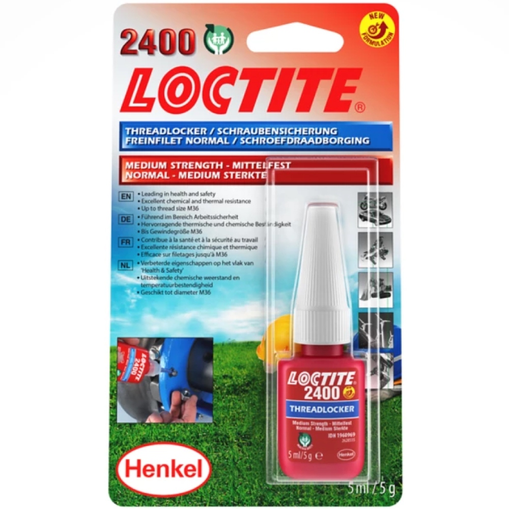 Keo khóa ren không độc hại Loctite 2400 lực vừa màu xanh dương 5ml