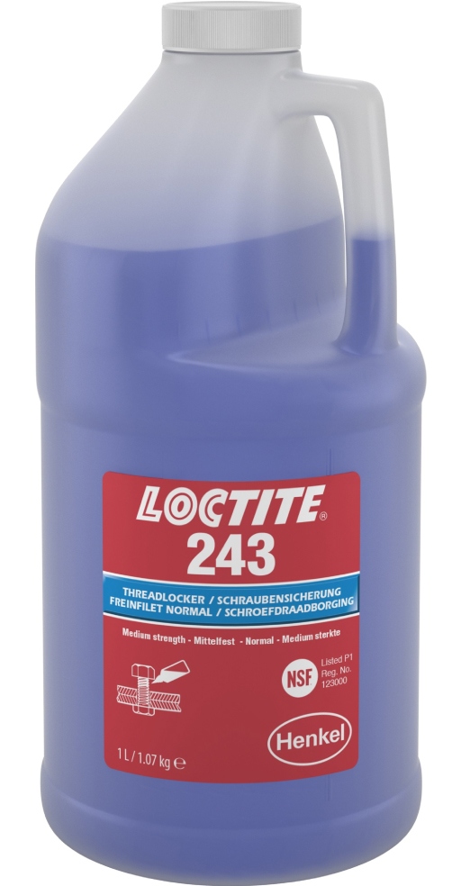 Keo khóa ren Loctite 243 lực trung bình màu xanh dương 1l