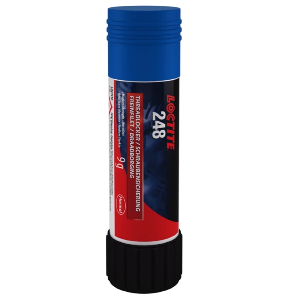 Keo khóa ren dạng thỏi Loctite 248 không nhỏ giọt lực khóa trung bình màu xanh dương 9g