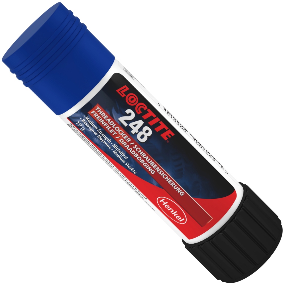 Keo khóa ren dạng thỏi Loctite 248 không nhỏ giọt cường độ trung bình màu xanh dương 19g