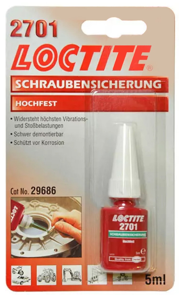 Keo khóa ren Loctite 2701 cho ốc vít mạ crom cường độ cao 5 ml