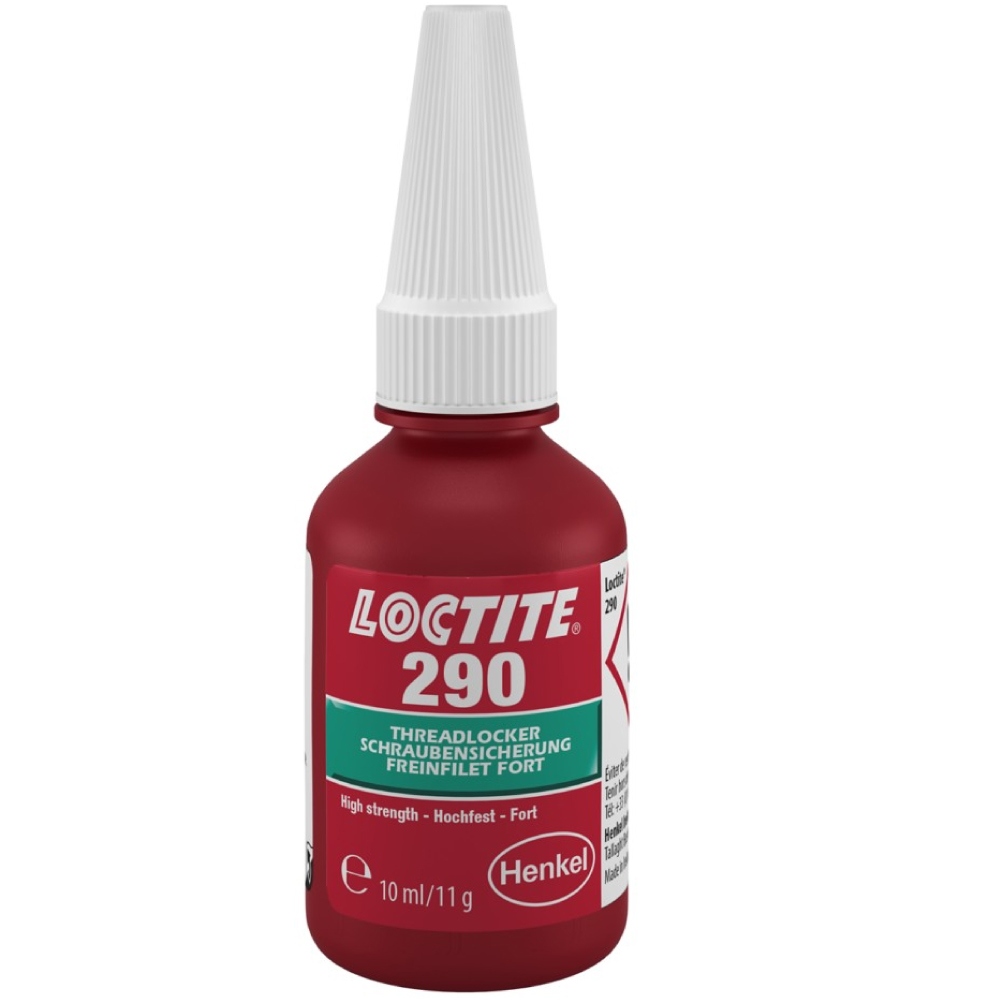 Keo khóa ren Loctite 290 dạng lỏng độ nhớt thấp lực khóa trung bình đến cao màu xanh lá 10ml