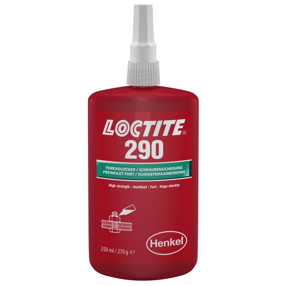 Keo khóa ren Loctite 290 dạng lỏng độ nhớt thấp lực liên kết trung bình-cao màu xanh lá 250ml