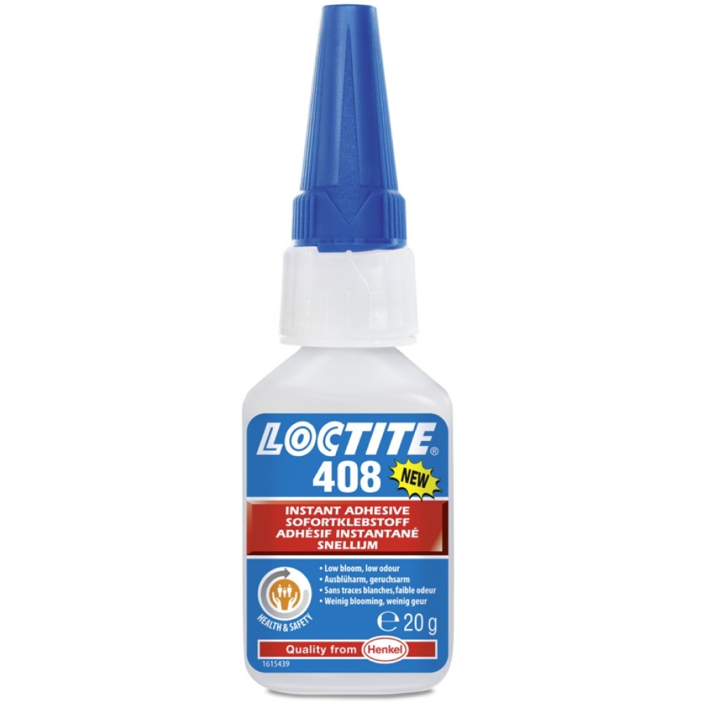 Keo khô nhanh Loctite 408 Alkoxyethyl CA ít để lại vệt trắng ít mùi 20g