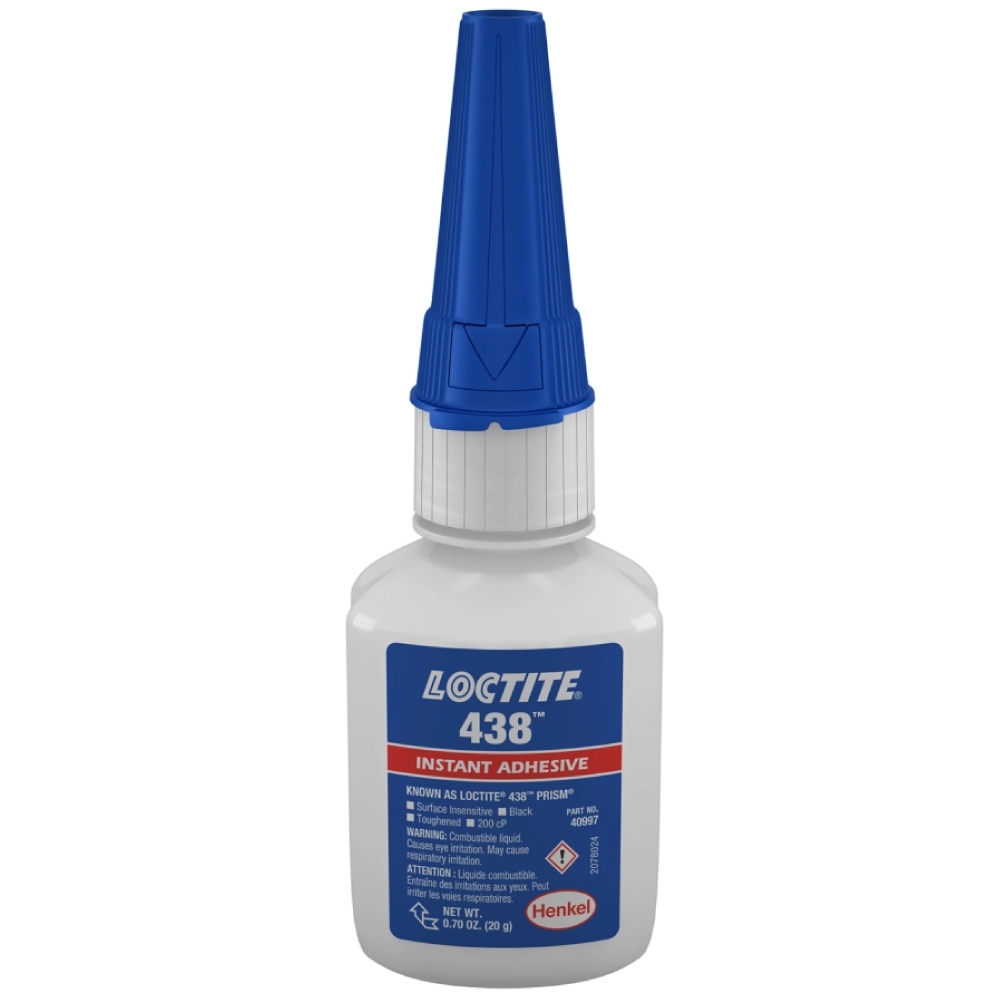 Keo dán nhanh Loctite 438 gốc ethyl cường lực màu đen chai 20g