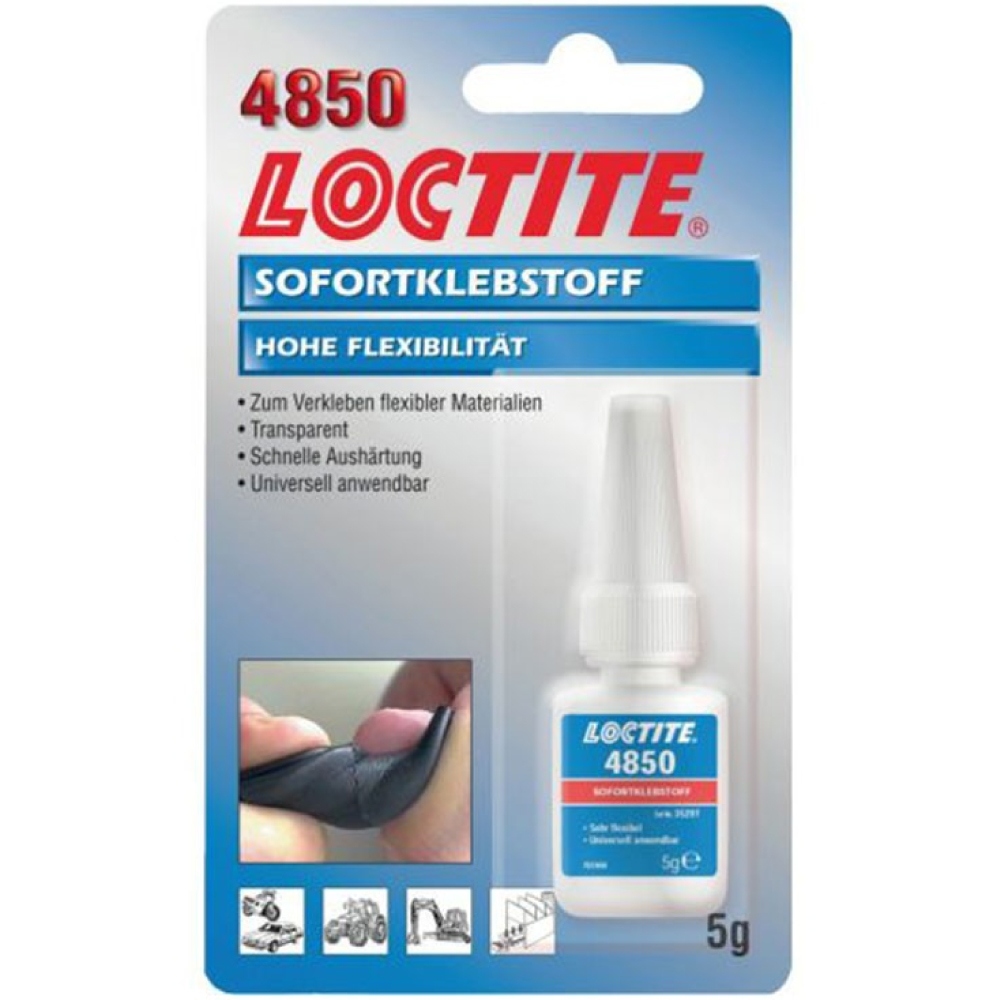 Keo dán nhanh Loctite 4850 đặc tính linh hoạt và có thể uốn cong màu trong suốt chai 5g