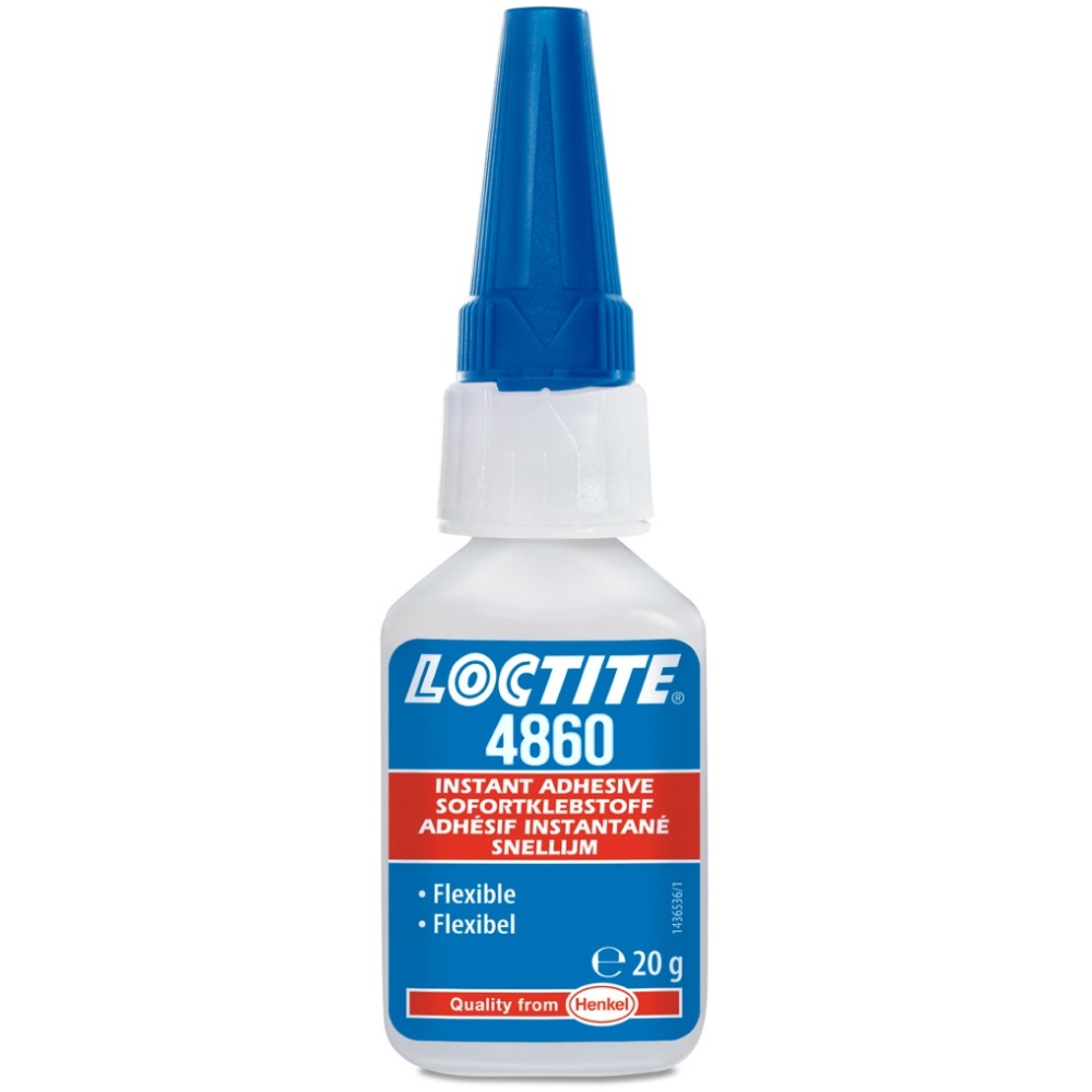 Keo dán nhanh Loctite 4860 độ nhớt cao linh hoạt dạng trong suốt chai 20g