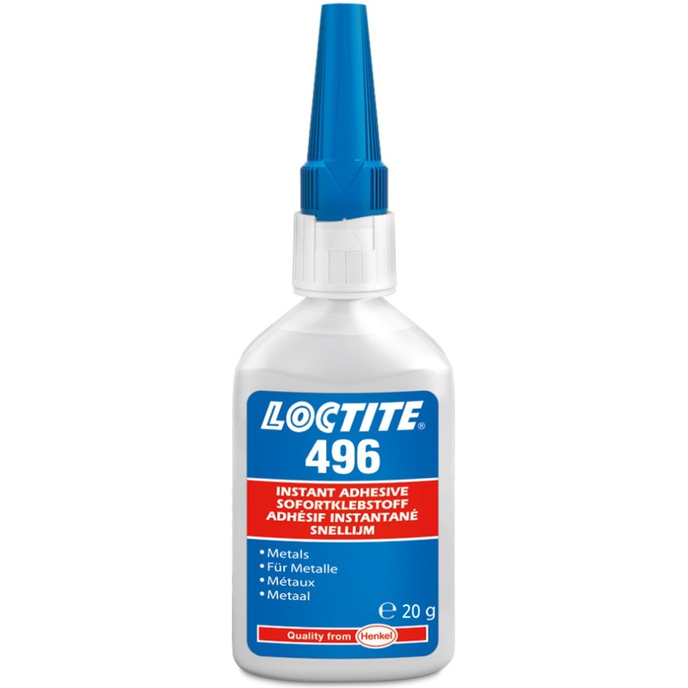 Keo dán nhanh Loctite 496 CA chuyên dụng cho kim loại, độ nhớt thấp, màu trong suốt, 20g