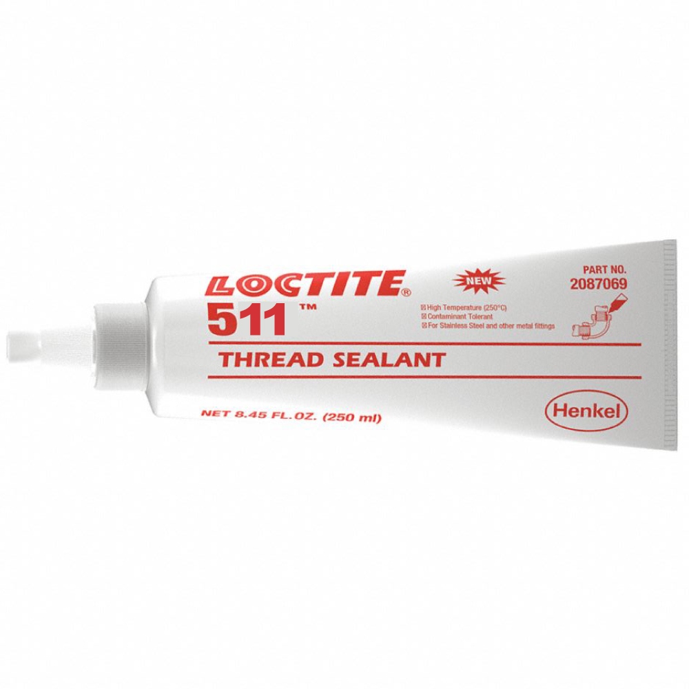 Keo dán đường ống Loctite 511 lực khóa thấp màu trắng tuýp 250ml