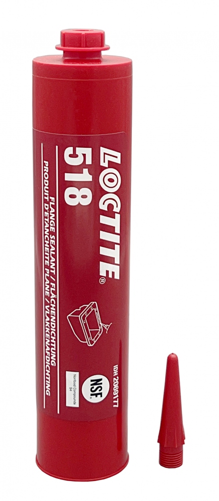 Keo làm kín gioăng lỏng Loctite 518 độ bền trung bình màu đỏ dạng tuýp 300ml màu đỏ