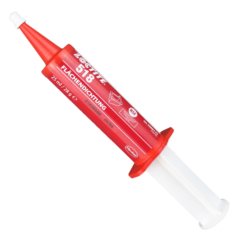Keo dán gioăng lỏng Loctite 518 độ bền trung bình màu đỏ 25ml