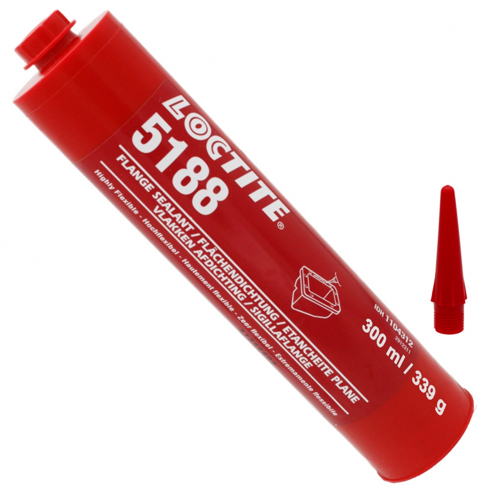 Keo làm kín mặt bích kỵ khí linh hoạt Loctite 5188 màu đỏ dạng ống 300ml