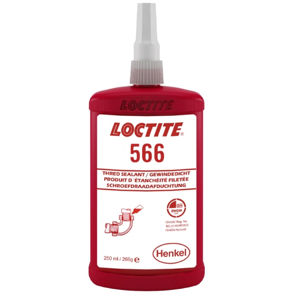 Keo dán đường ống Loctite 566 dạng lỏng cho ống và phụ kiện kim loại 250ml