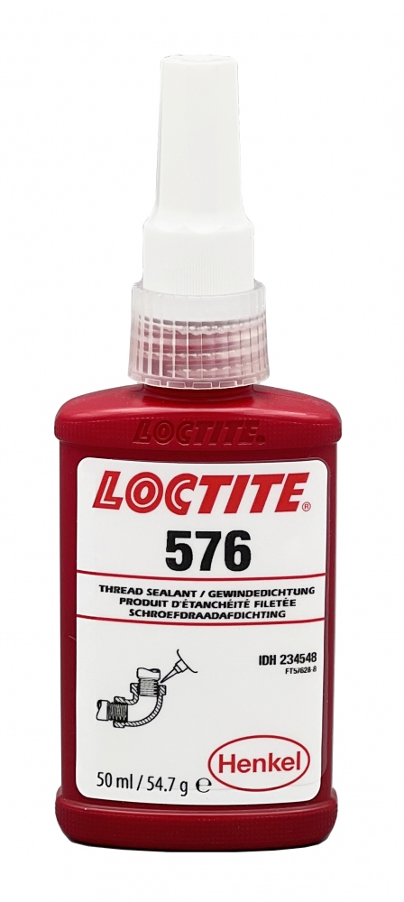 Keo dán đường ống Loctite 576 độ nhớt trung bình màu nâu chai 50ml