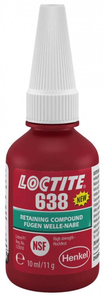 Keo giữ mối ghép Loctite 638, đông kết nhanh, độ bền cao, màu xanh lá, 10ml