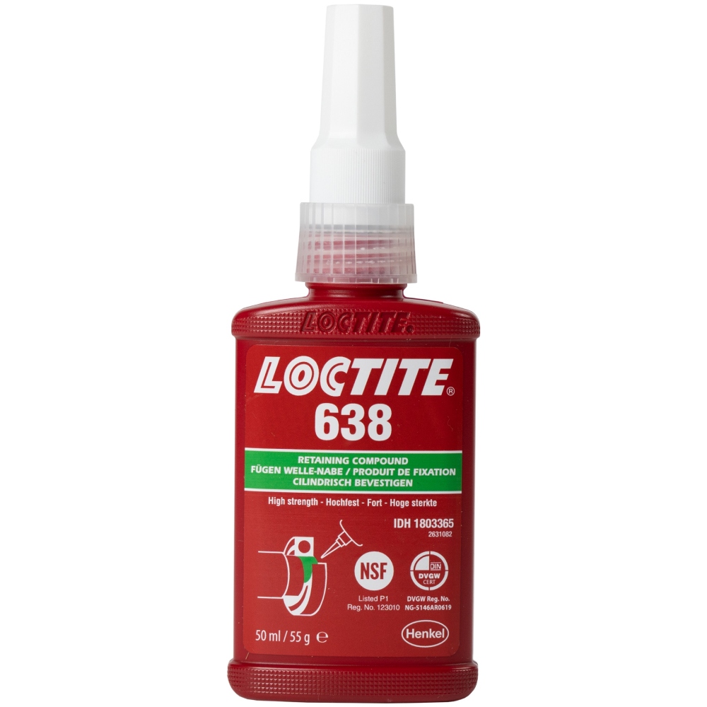 Keo giữ mối ghép Loctite 638 đông kết nhanh độ bền cao màu xanh lá cây 50ml