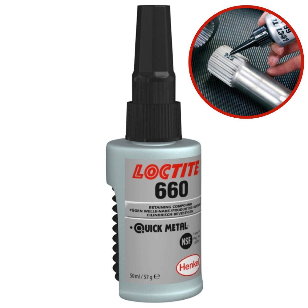 Hợp chất thay thế bạc đạn và lấp đầy khe hở lớn Loctite 660 Quick Metal 50ml