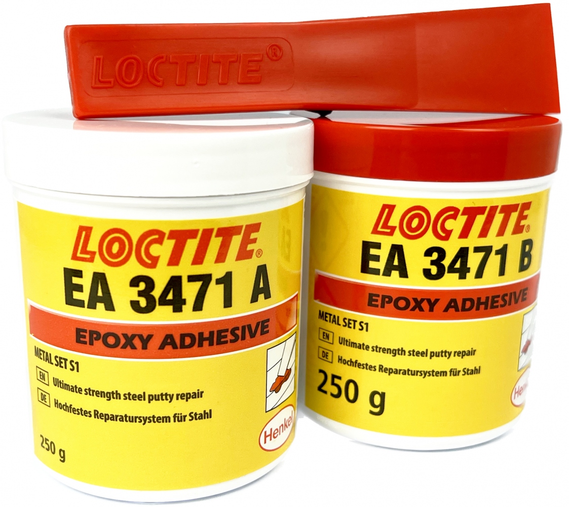 Keo dán kim loại chịu lực Loctite EA 3471 Fixmaster Steel Putty - Bộ 500g