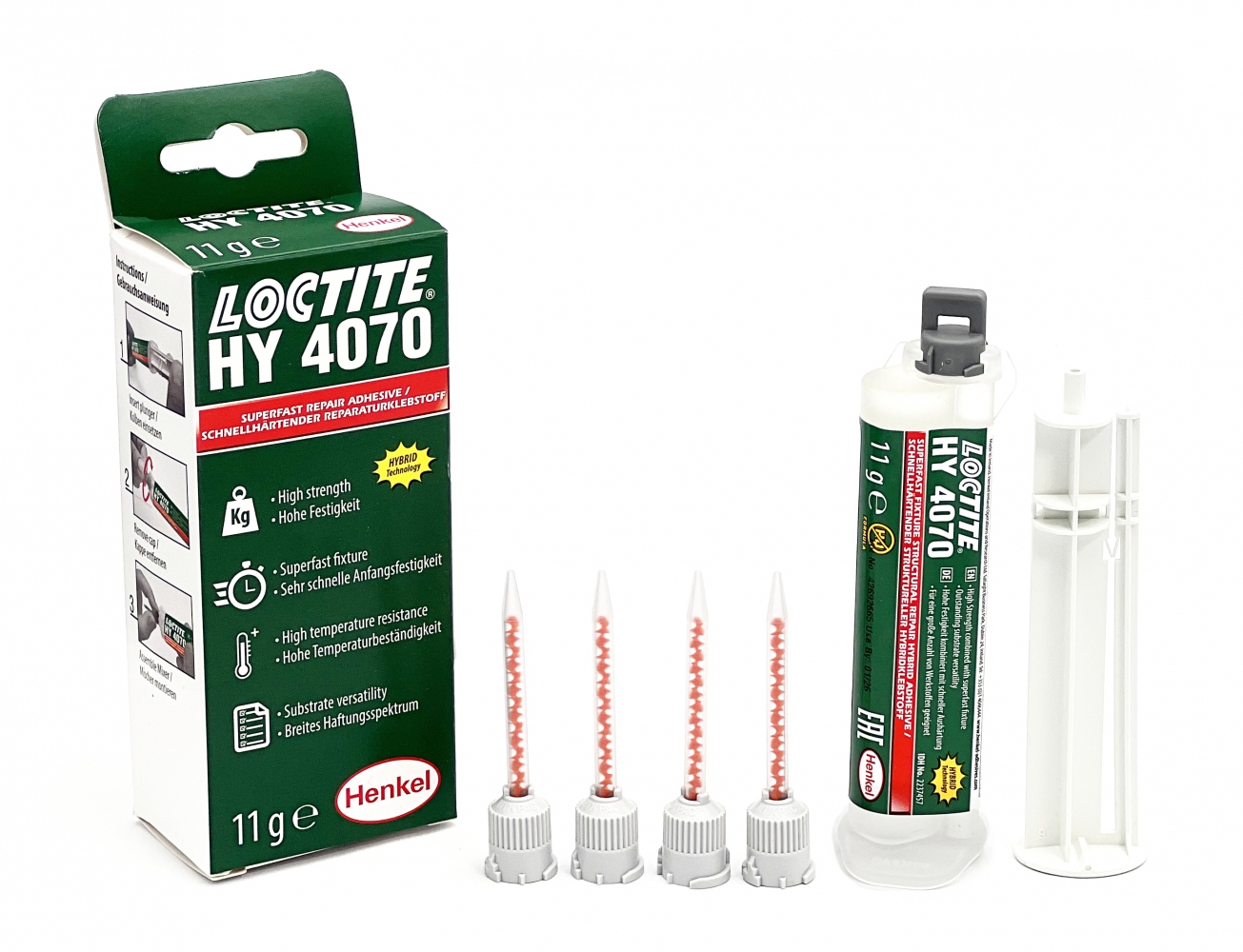 Keo dán nhanh sửa chữa hai thành phần Loctite HY 4070 siêu nhanh trong suốt 11g