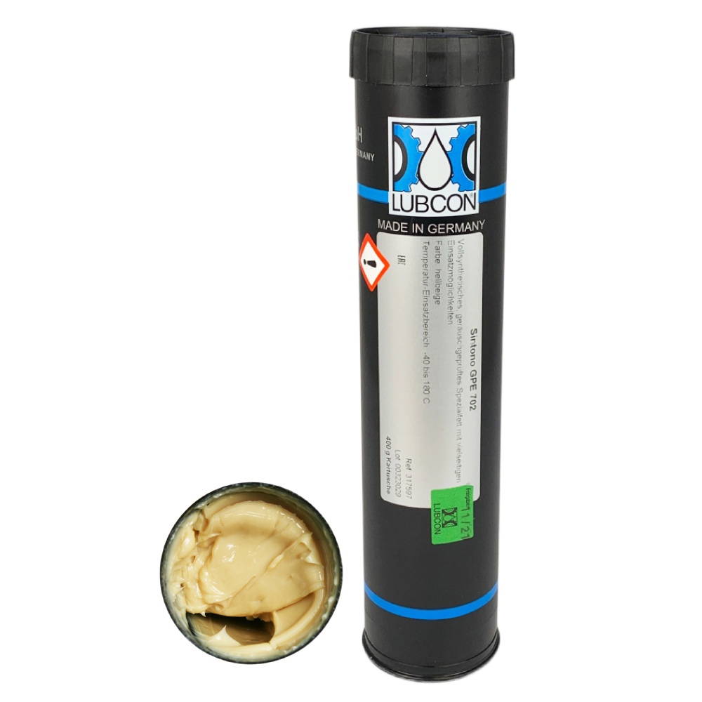 Mỡ bôi trơn tổng hợp Lubcon Sintono GPE-702 kiểm định độ ồn thấp dạng tuýp 400g