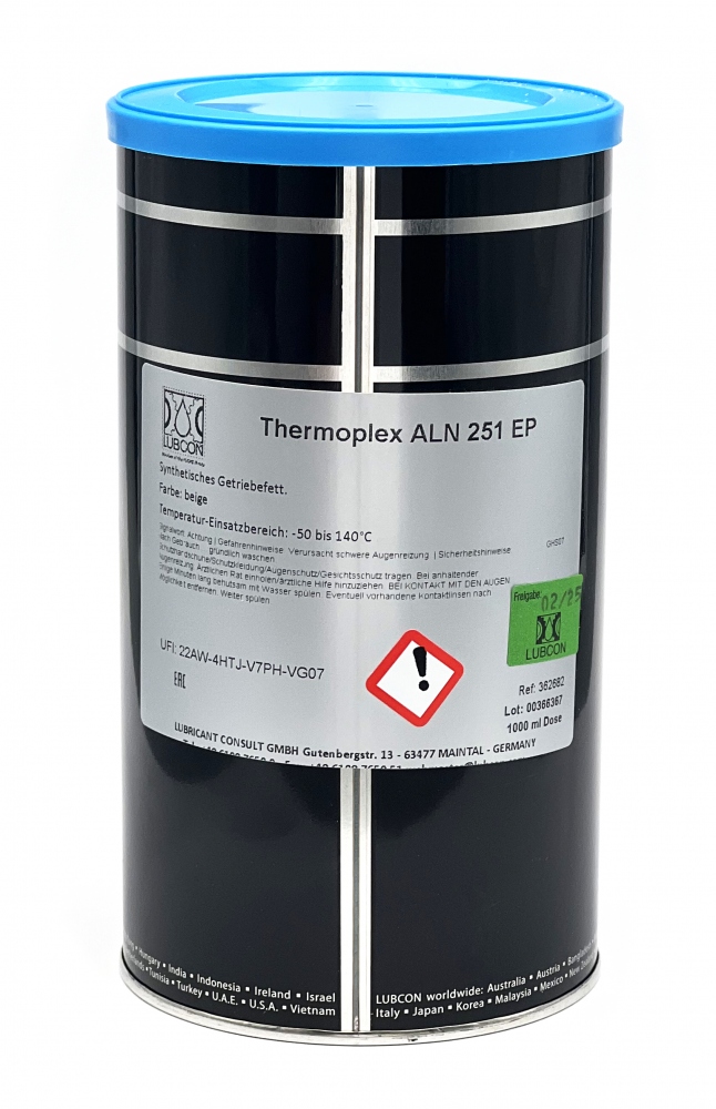 Mỡ lỏng bánh răng tổng hợp Lubcon Thermoplex ALN 251 EP, lon 1 lít
