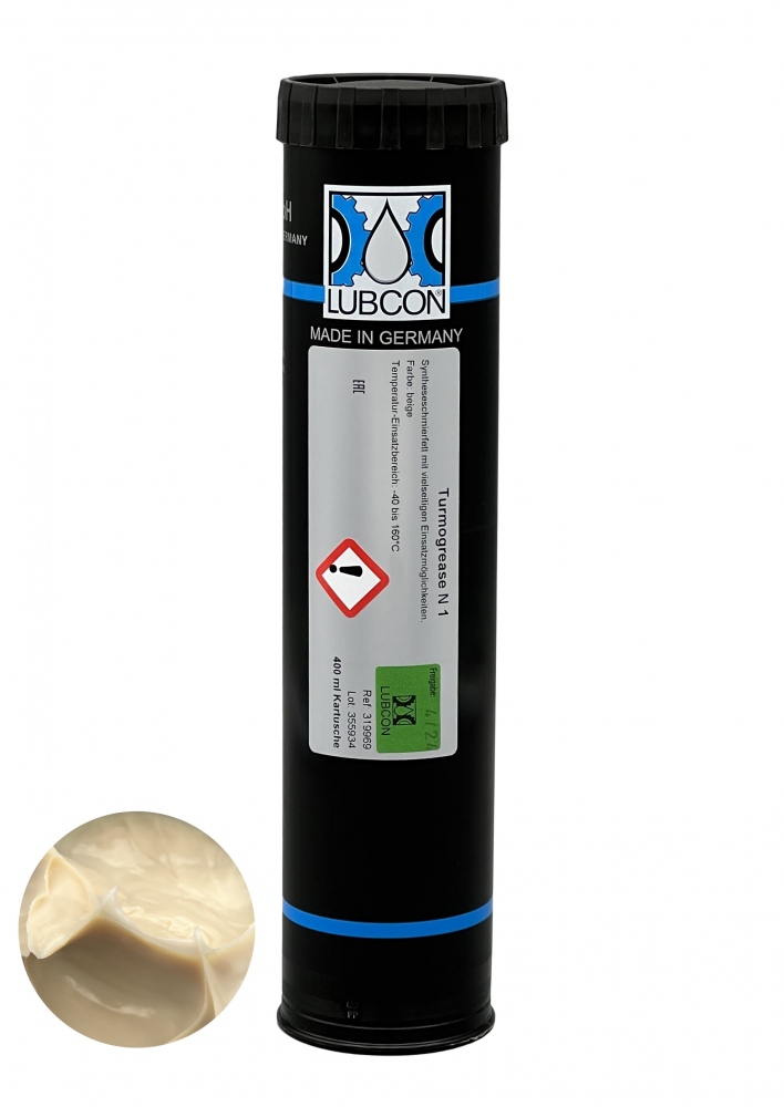 Mỡ bôi trơn đặc chủng tổng hợp Lubcon TURMOGREASE N 1, NLGI 1, 400ml