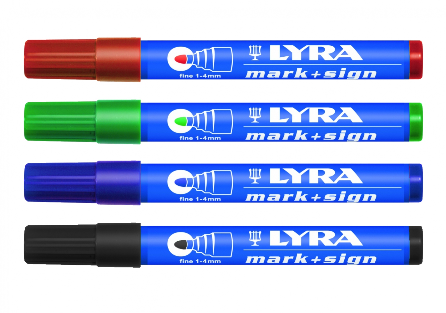 Bút lông dầu không phai Lyra 40200 Mark+Sign đầu dẹt 1-4 mm