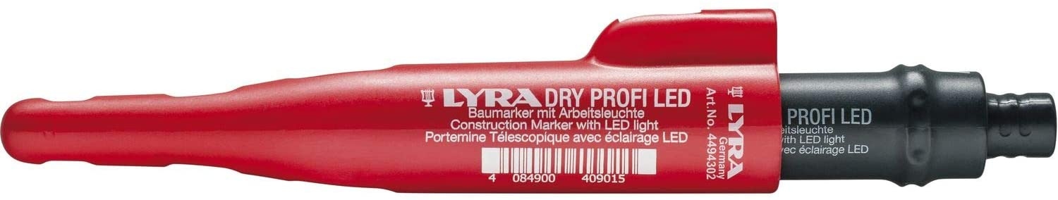 Bút đánh dấu công trình Lyra DRY PROFI LED tích hợp đèn LED màu đỏ