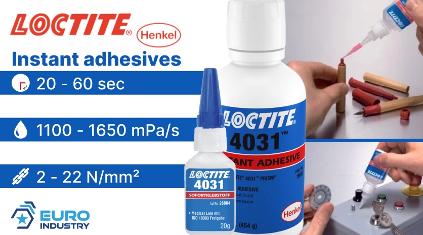 Keo dán nhanh Cyanoacrylate Loctite 4031 MED ít bạc màu ít mùi 454g