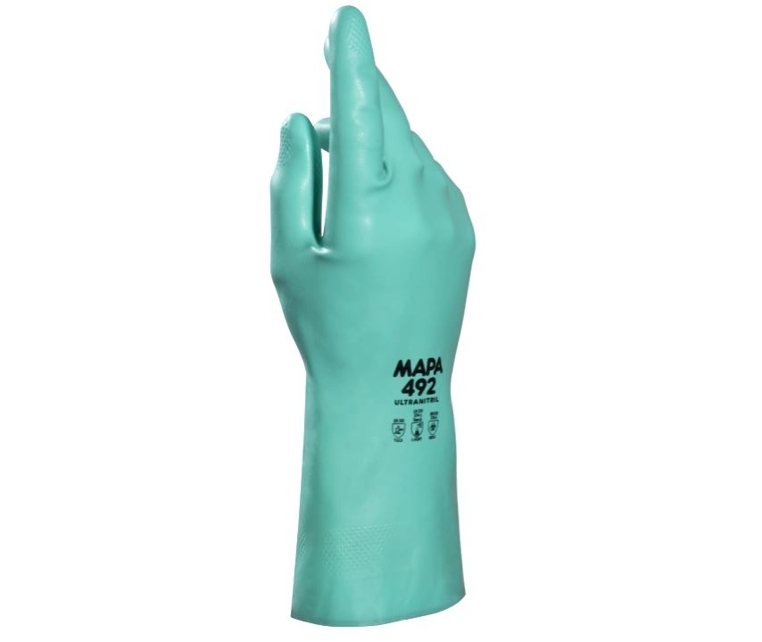 Găng tay chống hóa chất Mapa 492 ULTRANITRIL Thiết bị bảo hộ cá nhân (PPE) nhóm 3 loại A