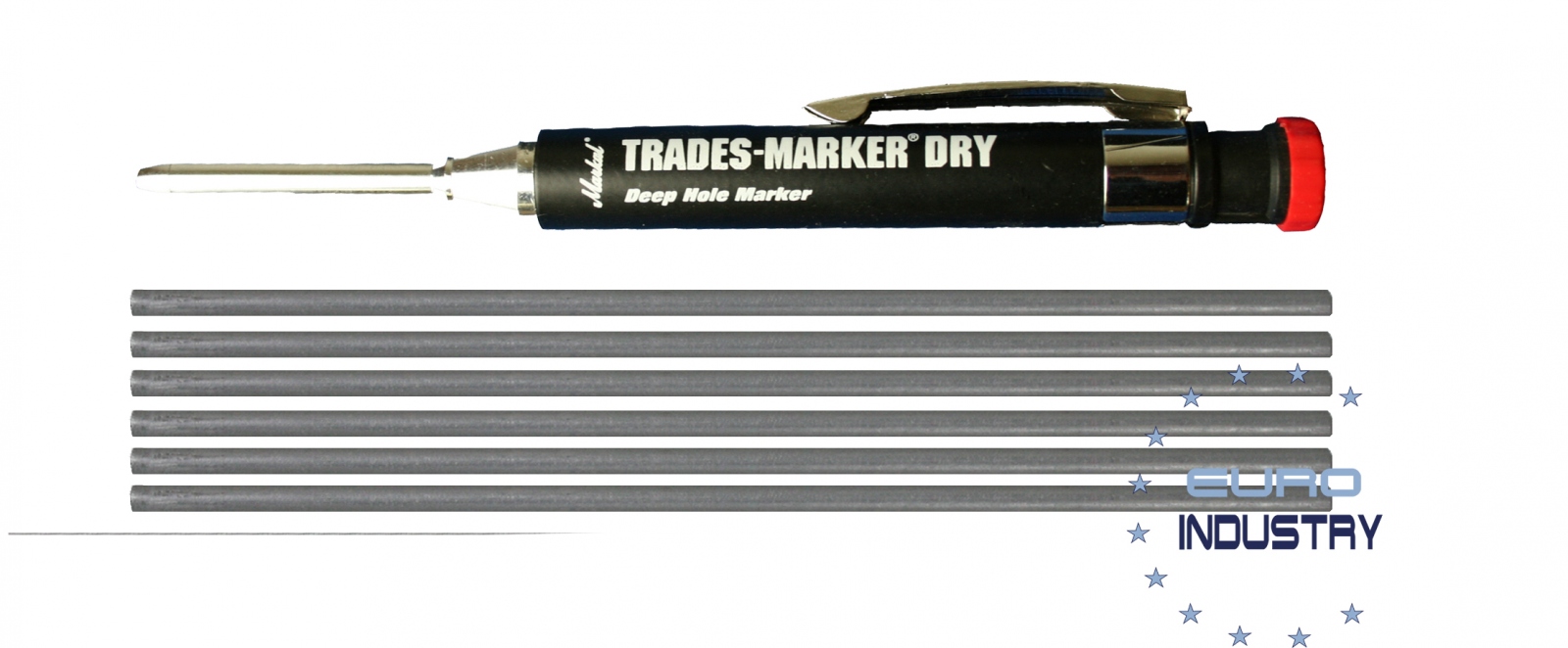 Bút đánh dấu xây dựng kim loại Markal TRADES-MARKER®DRY + 6 ngòi chì graphite