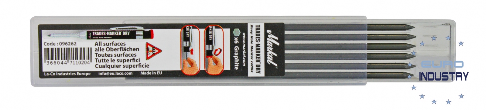 Markal 96262 Hộp 6 ngòi chì thay thế cho bút TRADES-MARKER® DRY