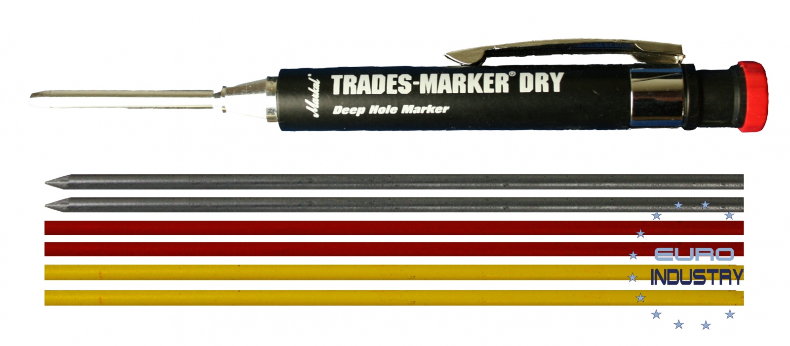 Bút đánh dấu công trình Markal TRADES-MARKER® DRY + Bộ 6 ngòi dự phòng hỗn hợp