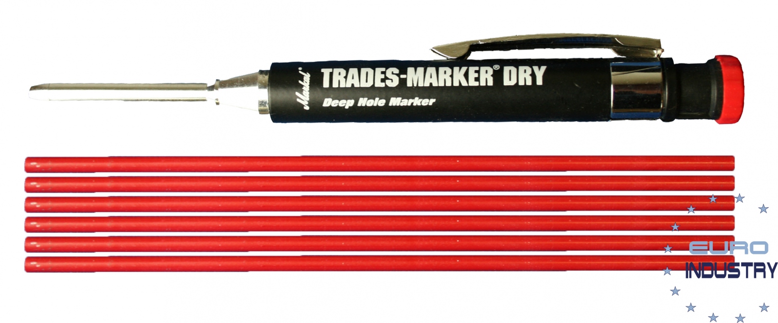 Bút đánh dấu công trình Markal TRADES-MARKER® DRY + 6 ngòi chì đỏ thay thế