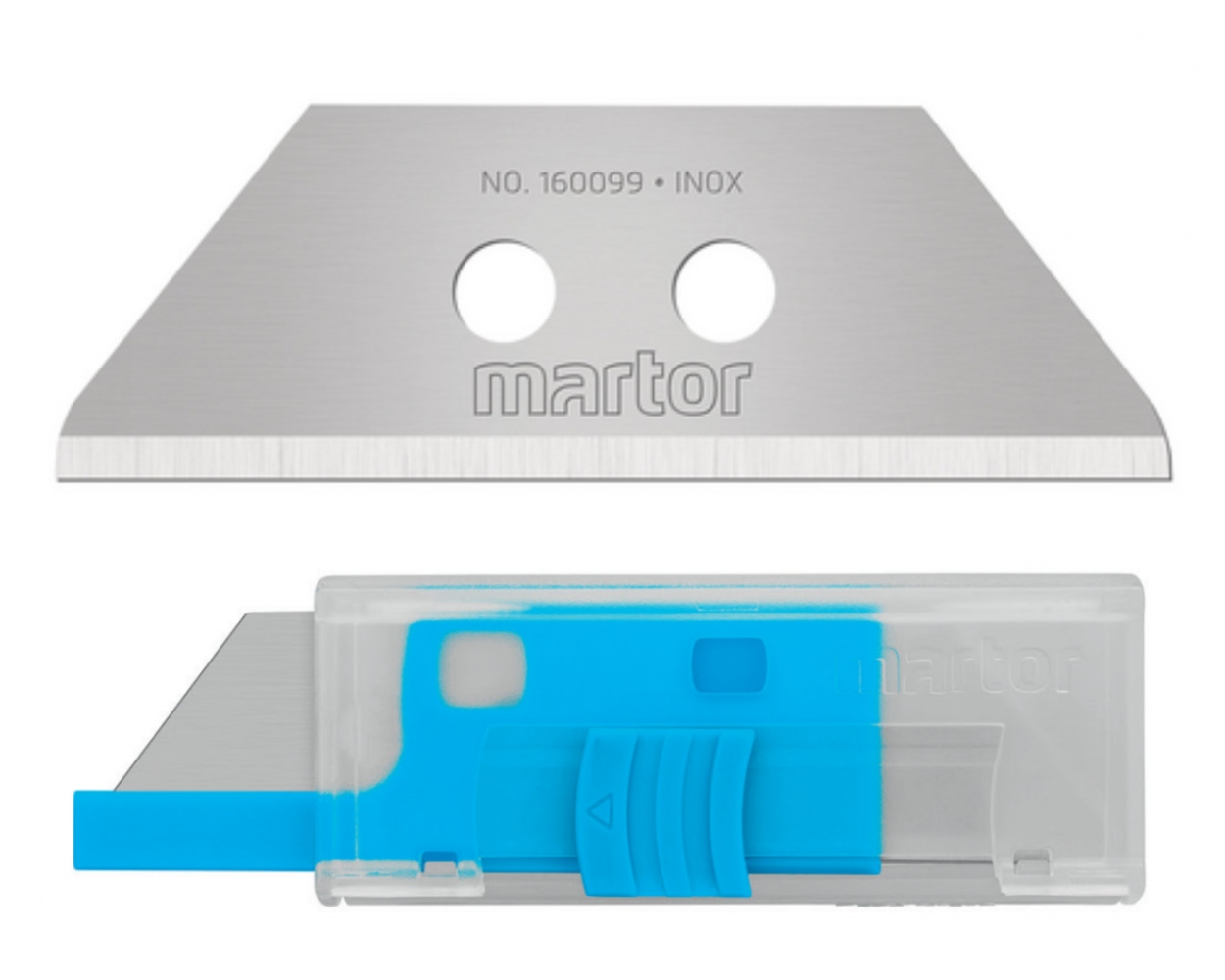Lưỡi dao hình thang Martor 160099.70 với đầu bo tròn bằng thép không gỉ 0,63 mm