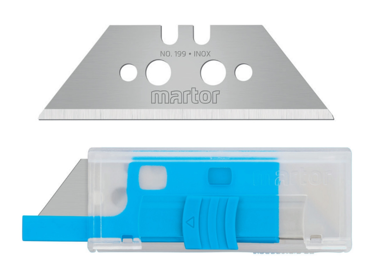 Lưỡi dao thay thế hình thang không gỉ Martor 199.70 kích thước 60x19x0.63 mm