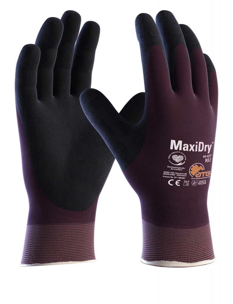 Găng tay siêu nhẹ ATG Maxidry 56-427 phủ nitrile tăng cường độ bám và kháng dầu
