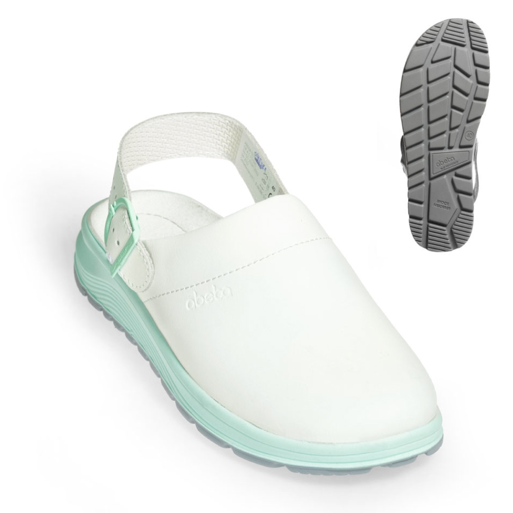 Giày clogs y tế cho nữ chống trơn trượt màu trắng OB SRC Abeba 85081 ACTIVE