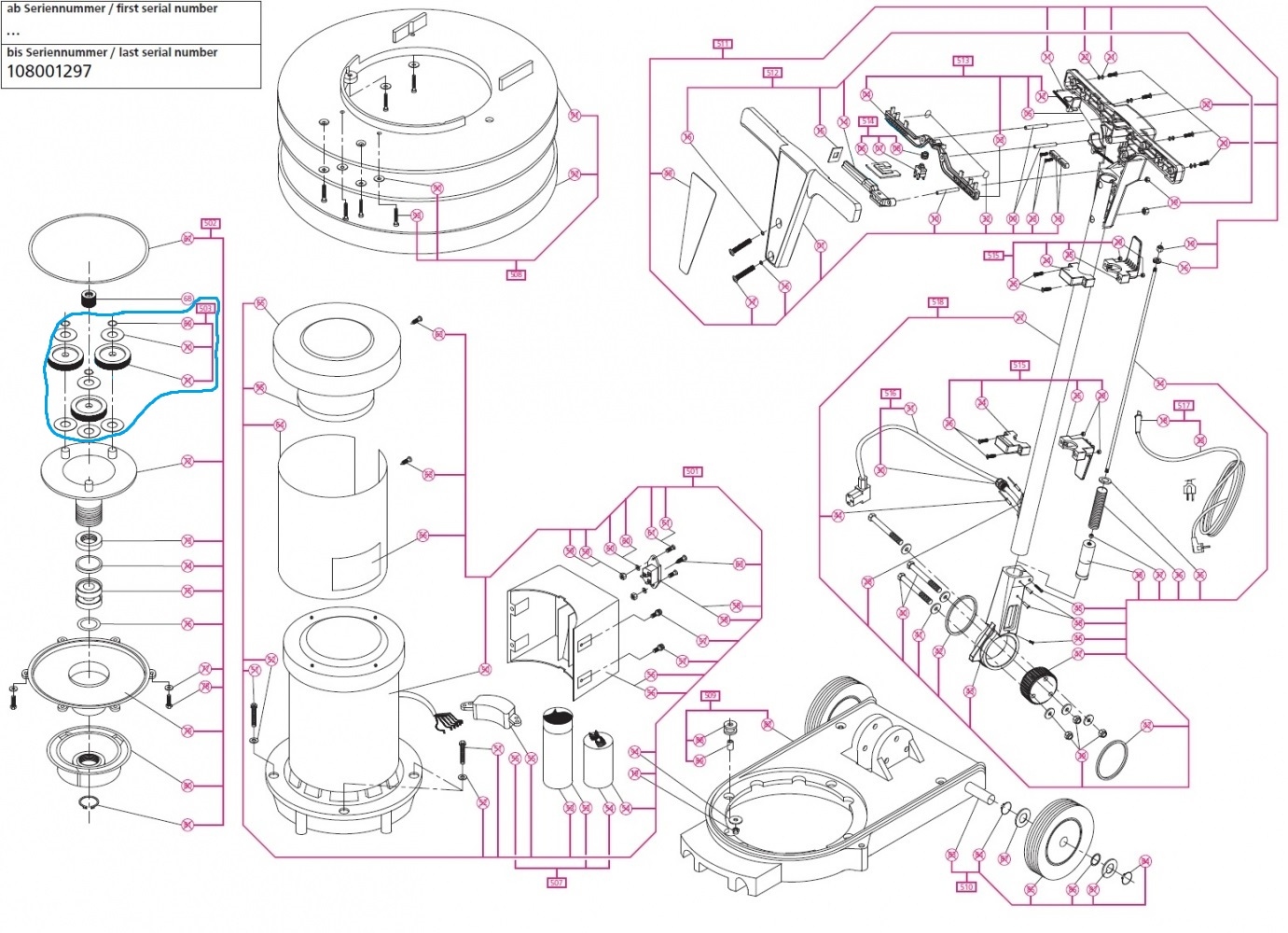 Phụ tùng Menzer bánh răng mặt trời TN-58 cho máy chà nhám ESM 406