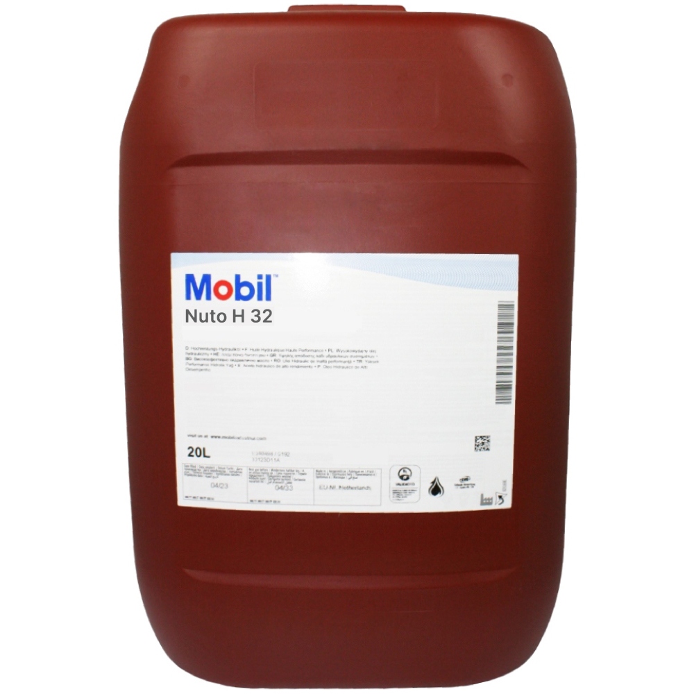 Dầu thủy lực chống mài mòn Mobil Nuto H 32 can 20L (tiêu chuẩn HLP)