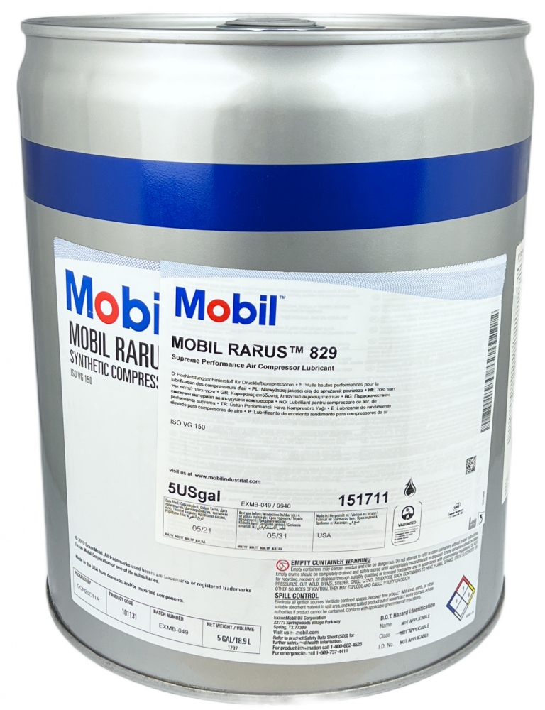 Dầu máy nén khí Mobil Rarus 829 can 5 Gal / 18,9 L