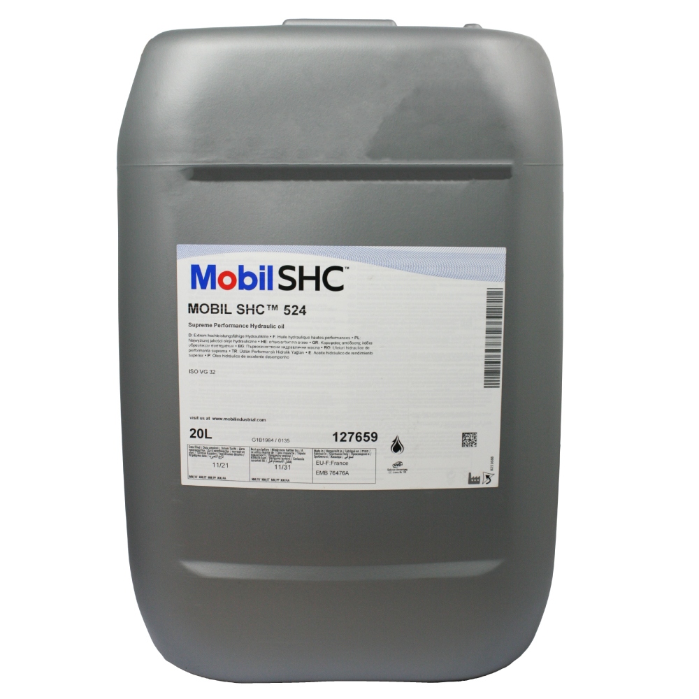 Dầu thủy lực tổng hợp Mobil SHC 524, độ nhớt ISO VG 32, can 20L