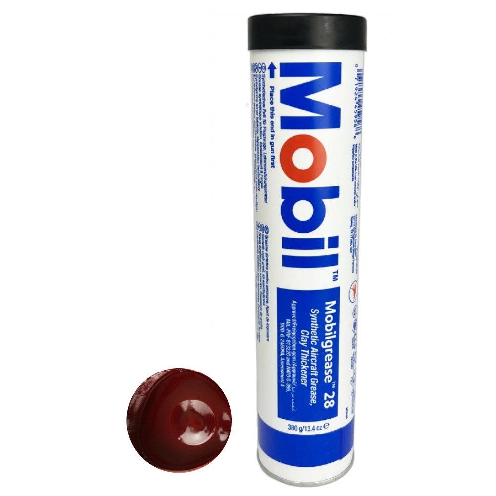 Mỡ hàng không tổng hợp Mobilgrease 28 tiêu chuẩn MIL-PRF-81322G dạng ống 380g