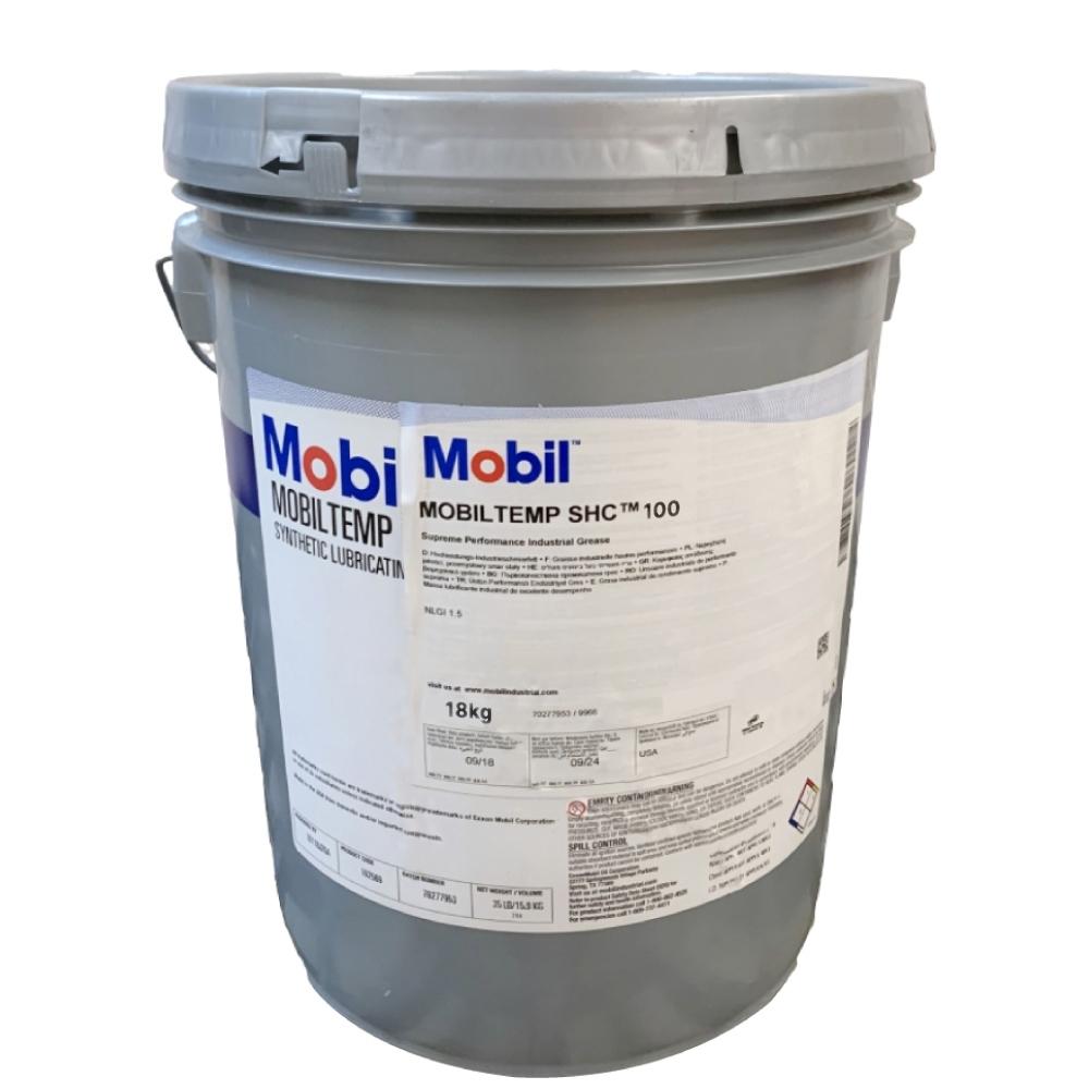Mỡ bôi trơn vòng bi chịu nhiệt độ khắc nghiệt Mobiltemp SHC 100 NLGI-2 18KG