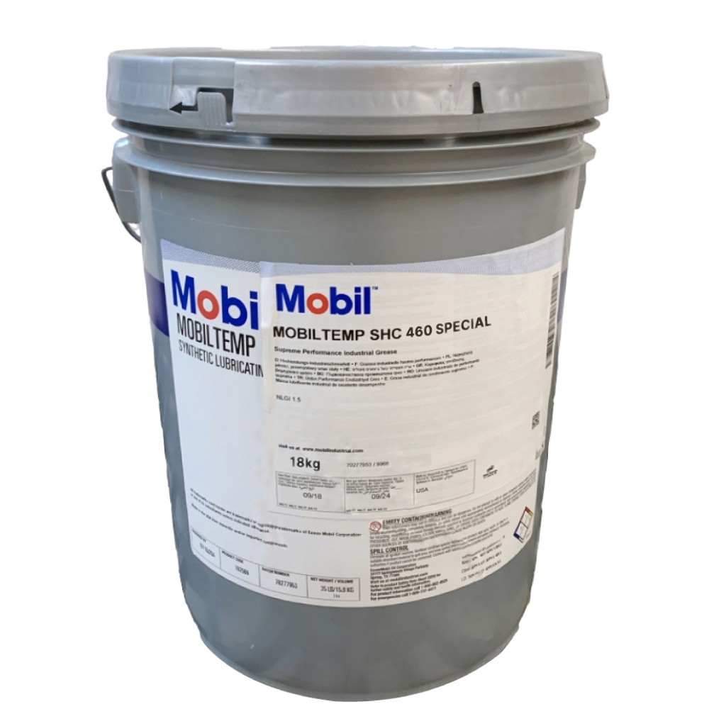 Mỡ bôi trơn vòng bi nhiệt độ cao Mobiltemp SHC 460 SPECIAL NLGI 1 18kg