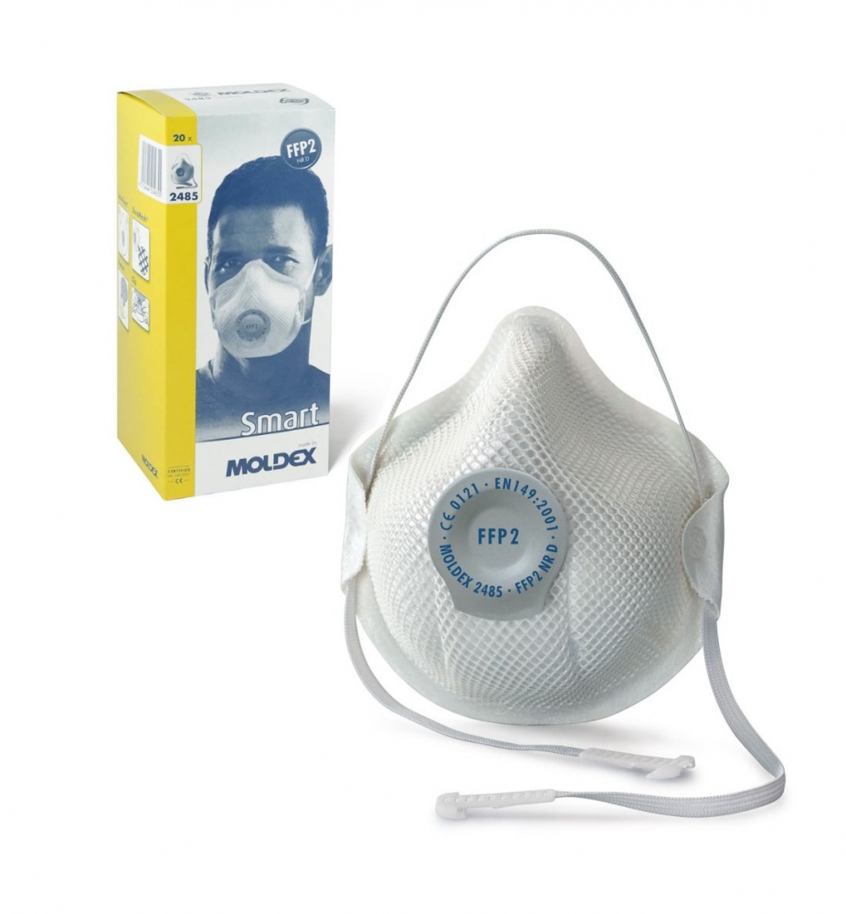 Khẩu trang lọc bụi dùng một lần Moldex 2485 SMART có van thở FFP2 NR D